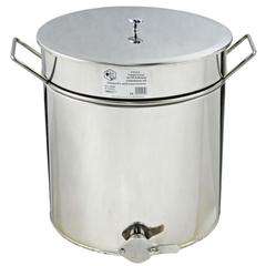 Absetzbehälter 200 l / 280 kg, Edelstahl, Klappenventil 2", Haltegriffe, Classic Line