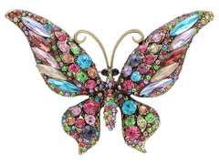 Dekorative Brosche Großer Schmetterling mit rosafarbigen Zirkonia